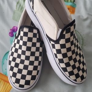 Vans Checkered Platform Slipons Size 8